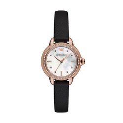 EMPORIO ARMANI 優雅格調時尚腕錶-玫瑰金X白-AR11598-32mm