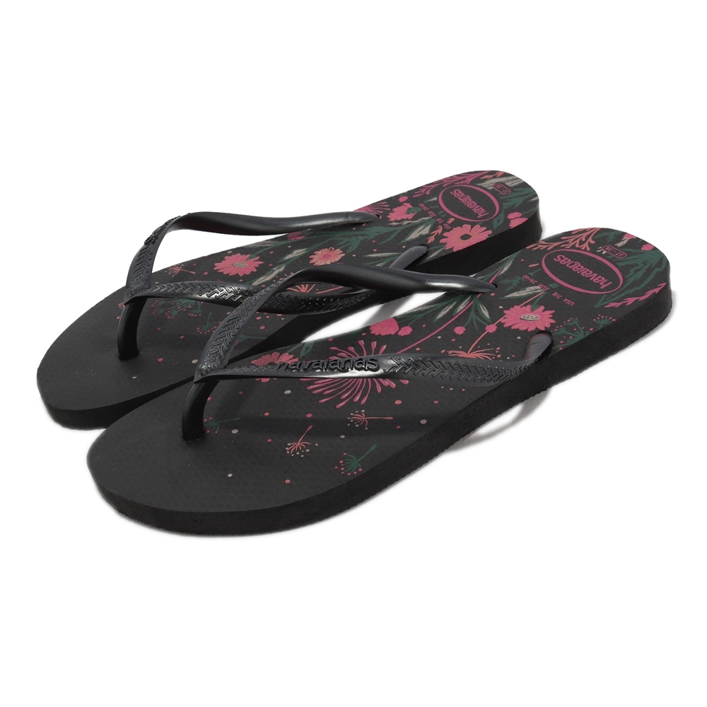 Havaianas 拖鞋 Slim Organic Flip Flops 女鞋 黑 粉紅 花卉款 人字拖 夾腳拖 巴西 41328231191W