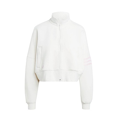 Adidas NEUCL Tracktop IU2506 女 立領 外套 運動 休閒 三葉草 雙向拉鍊 寬鬆 白粉