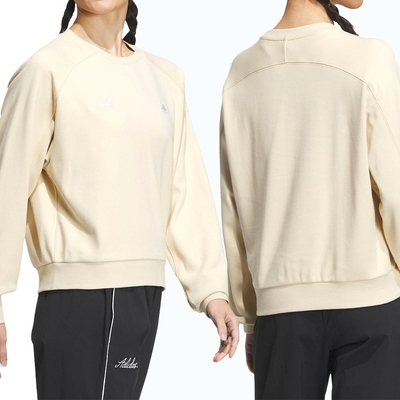 Adidas RCO Crew 女 駝色 日常 休閒 訓練 大學衣 上衣 長袖 IP7088