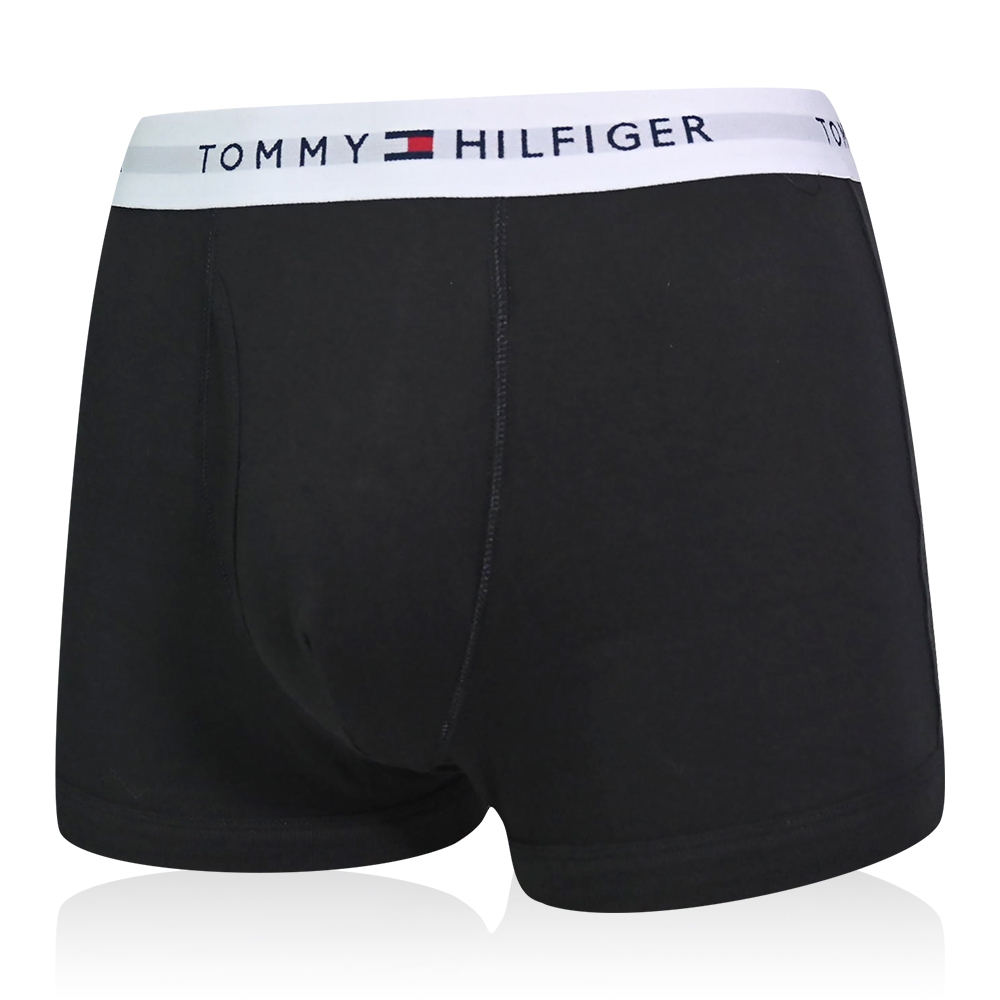 Tommy Hilfiger Cotton Stretch 男內褲 短版棉質高彈性合身平口褲/Tommy四角褲-黑色