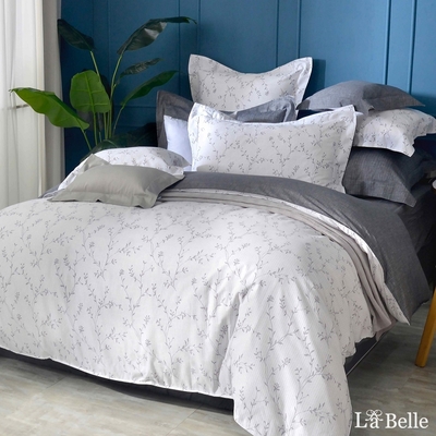 義大利La Belle 夢之旋律 純棉雙人四件式防蹣抗菌吸濕排汗兩用被床包組