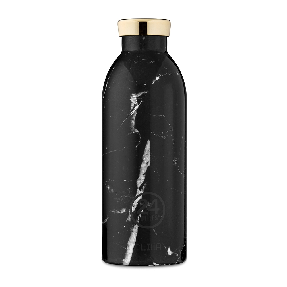 義大利 24Bottles不鏽鋼雙層保溫瓶500ml-黑雲石