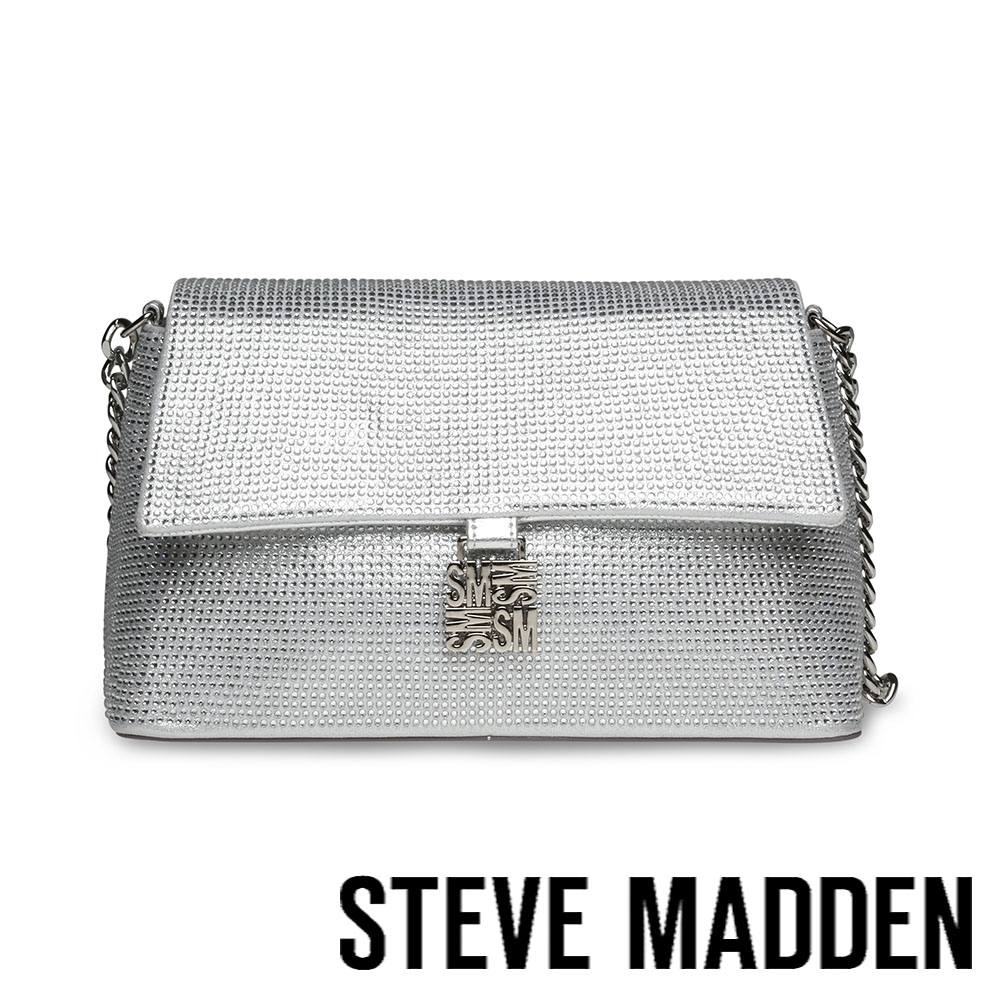 STEVE MADDEN-BSHEENY 鑽面銀鍊斜背包-銀色