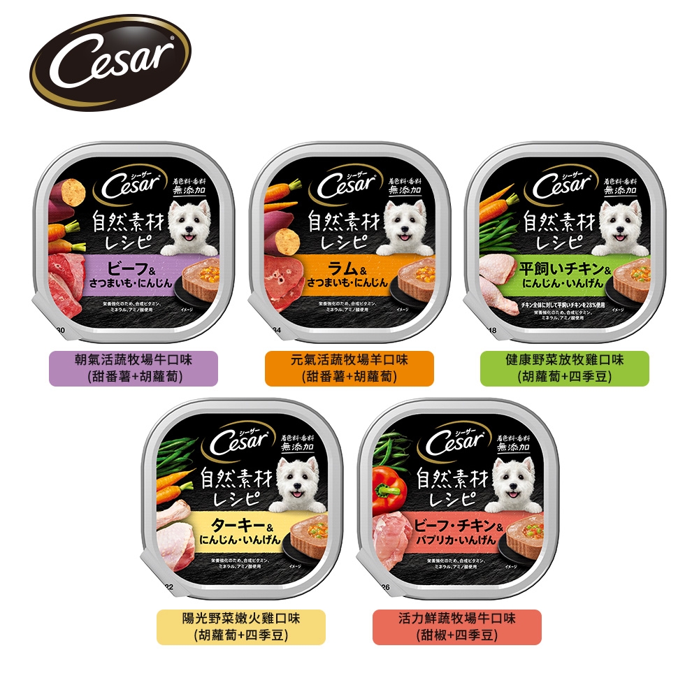 【Cesar西莎】自然素材餐盒 陽光野菜嫩火雞 85g*28入 寵物/狗罐頭/狗食