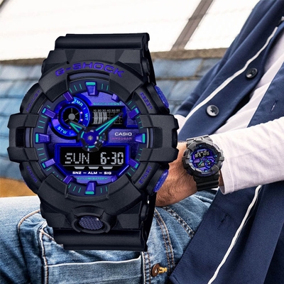 CASIO 卡西歐 G-SHOCK 虛擬動感雙顯腕錶 禮物推薦 送禮首選 53.4mm / GA-700VB-1A