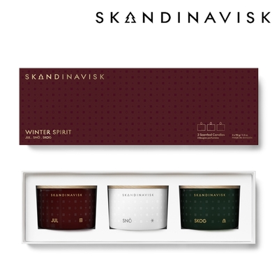 Skandinavisk 聖誕冬日限定 Winter Spirit 寒冬暖心 迷你香氛蠟燭禮盒 90g x 3 迎春好禮