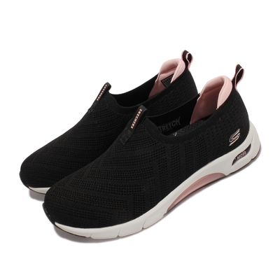 Skechers 休閒鞋 Skech Air Arch Fit 女鞋 氣墊 專利鞋墊 緩震 郊遊 健走 黑 白 104251-BKLP