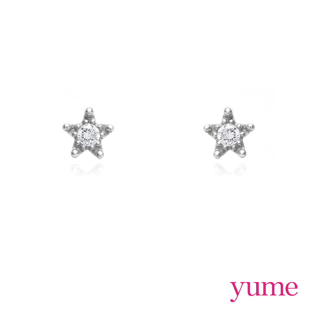 YUME - K金星星單鑽耳環