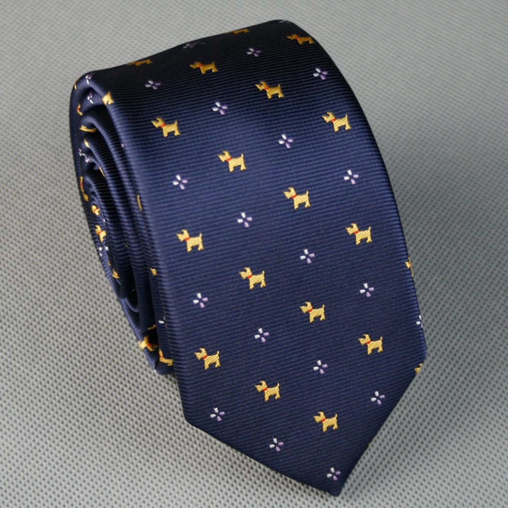 拉福   領帶窄版領帶6cm領帶手打領帶(黃狗)