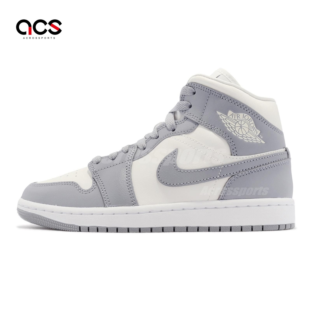 Nike Wmns Air Jordan 1 Mid 灰白女鞋Grey Sail AJ1 小Dior BQ6472-115