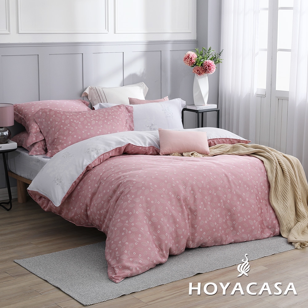 【HOYACASA 】特大抗菌天絲兩用被床包四件組-香草花園