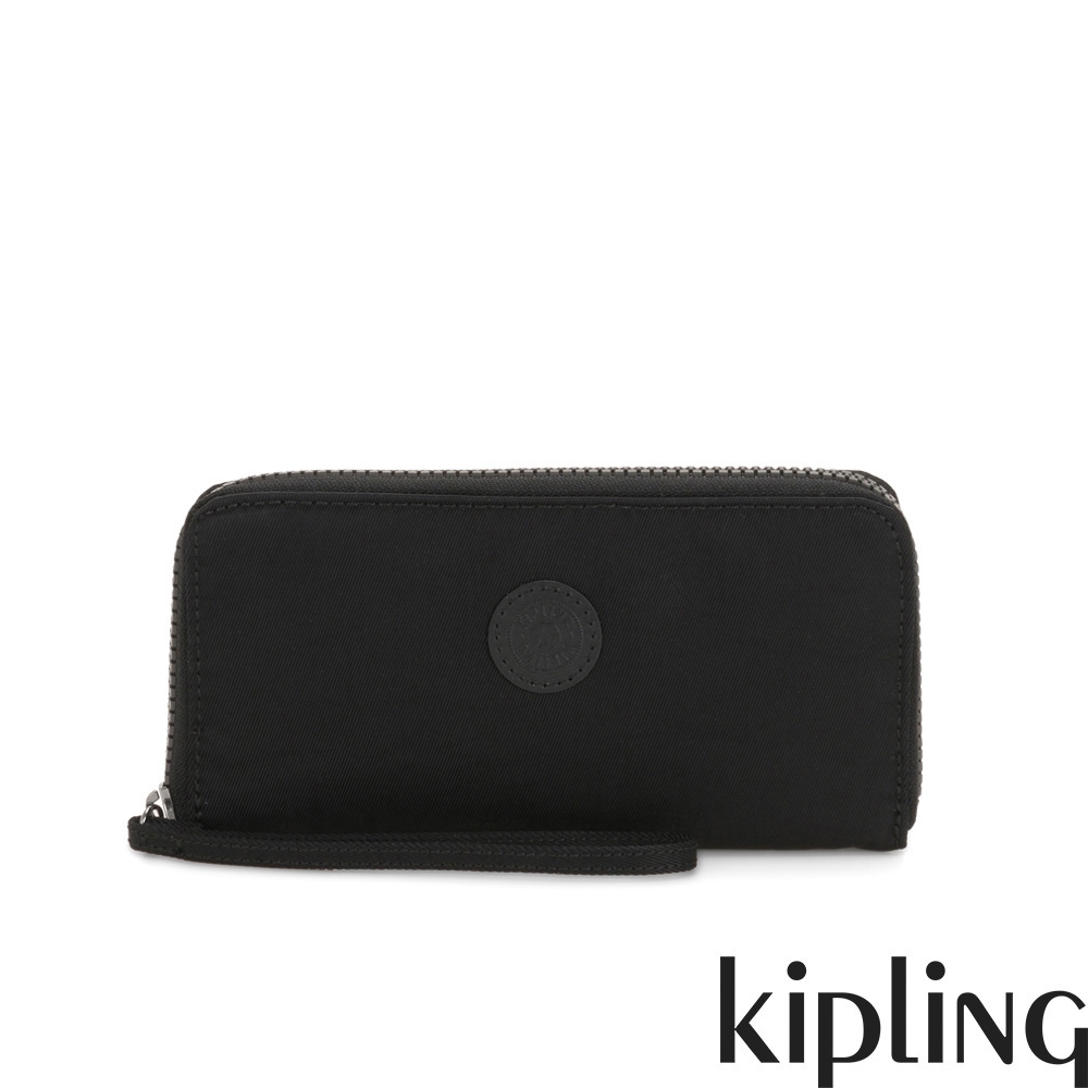 Kipling 極致低調黑多層收納拉鍊長夾-IMALI