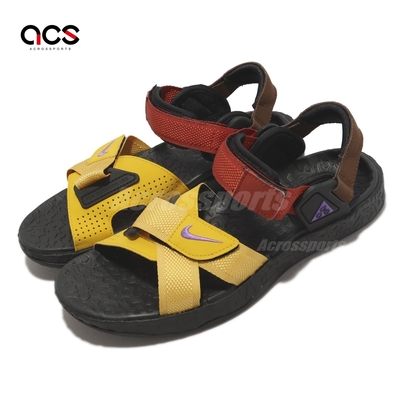 Nike 涼拖鞋 ACG Air Deschutz 男鞋 女鞋 黑紅 黃 撞色 魔鬼氈 戶外風 復古 休閒 DO8951-700