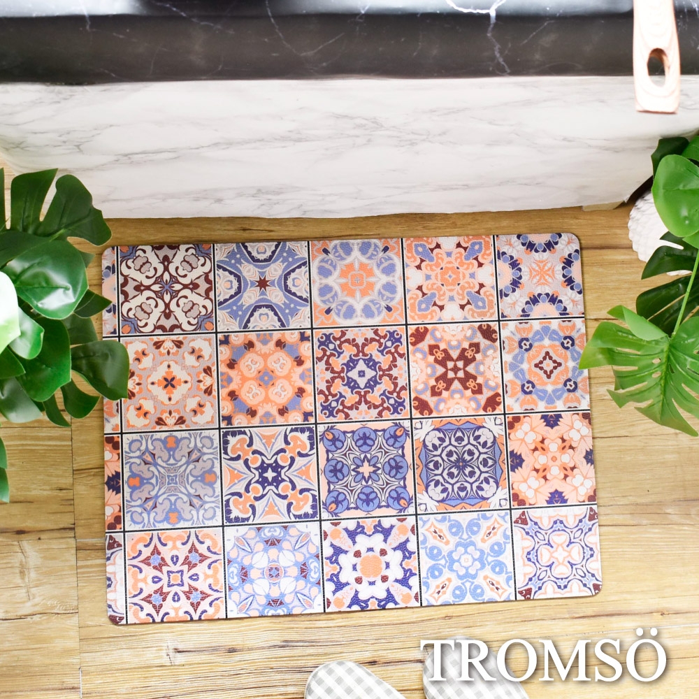TROMSO 廚房防油短皮革地墊-K526S西班牙花磚(小)
