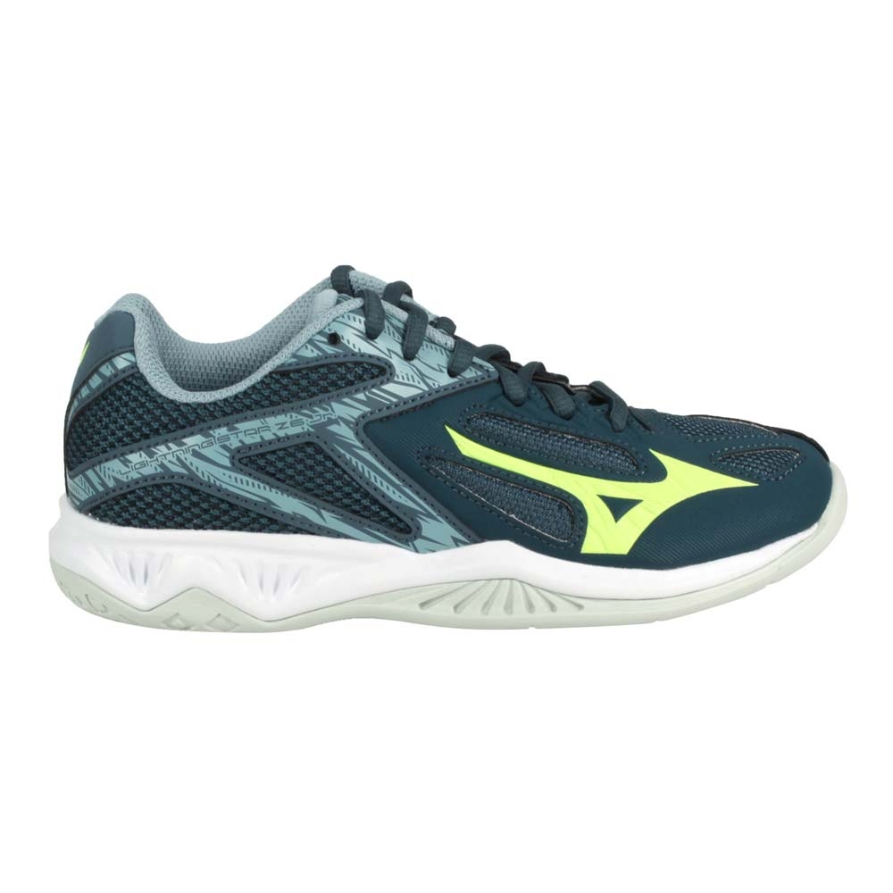 MIZUNO LIGHTNING STAR Z6 JR.男兒童排球鞋-美津濃V1GD210338 墨綠螢光 