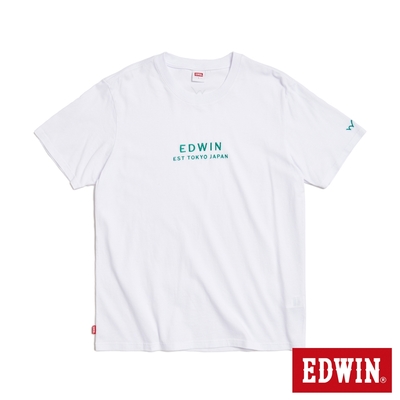 EDWIN 簡約刺繡印花短袖T恤-男-白色