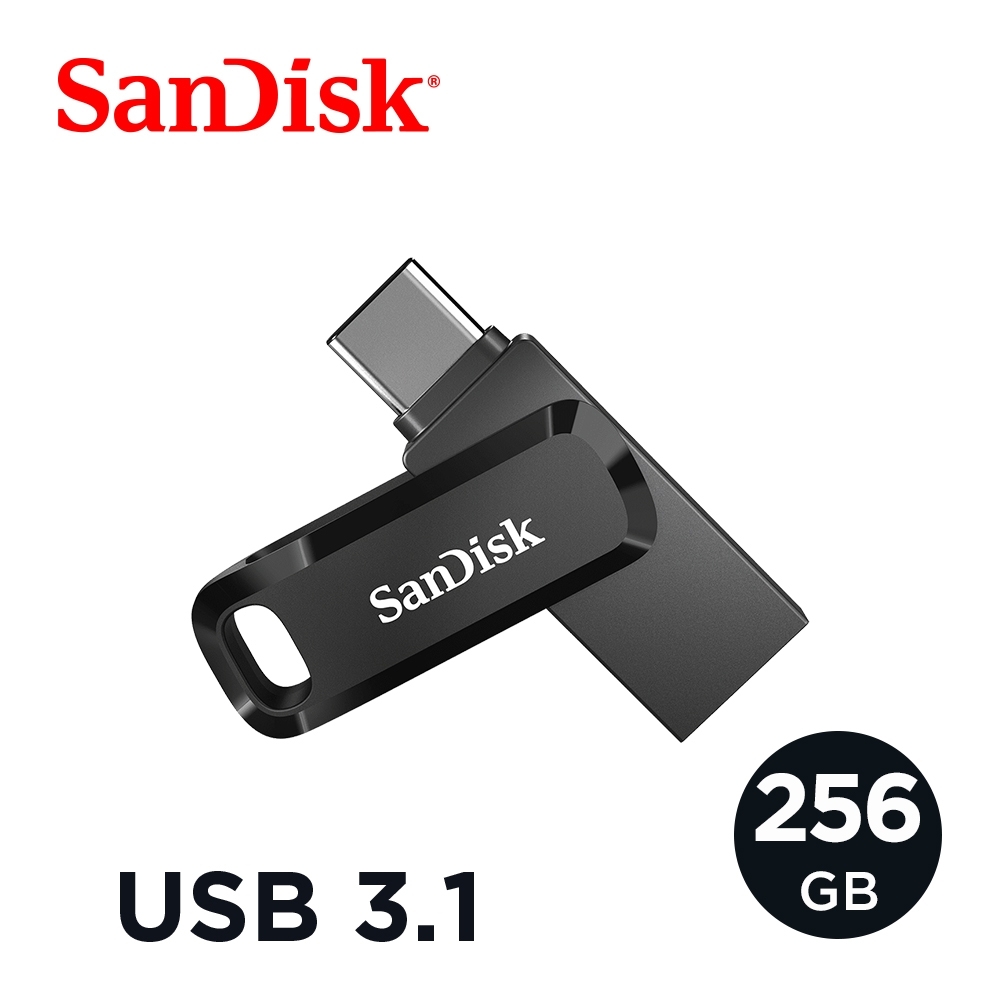 [時時樂限定]SanDisk Ultra Go USB Type-C 256G 雙用隨身碟 黑色 (公司貨)