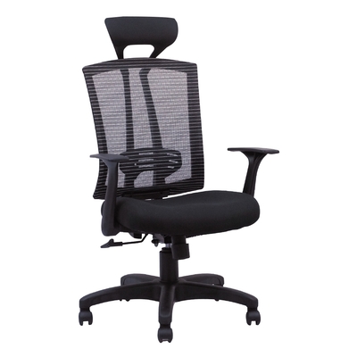 【綠活居】索馬利 時尚黑網布高背辦公椅-66x49x115-125cm免組