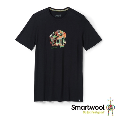 官方直營 Smartwool 男塗鴉短Tee/萬聖骷顱 黑色 美麗諾羊毛衣 保暖衣 吸濕排汗 短袖上衣