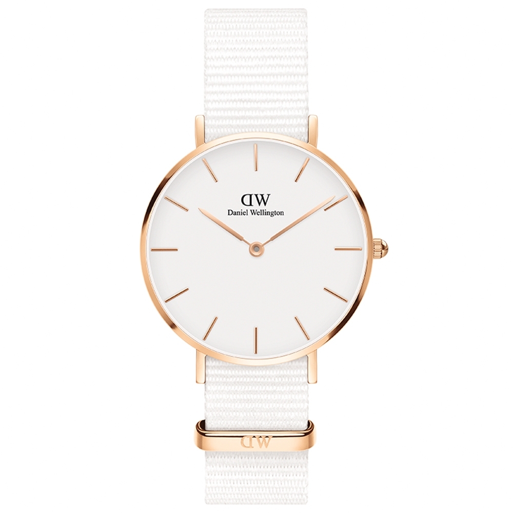 Daniel Wellington DW 手錶Petite Dover 32mm純淨白織紋錶DW00100311