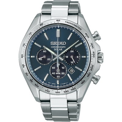 SEIKO 精工 SPIRIT 潮黑計時太陽能腕錶-V175-0FA0B(SBPY163J) ˍSK040