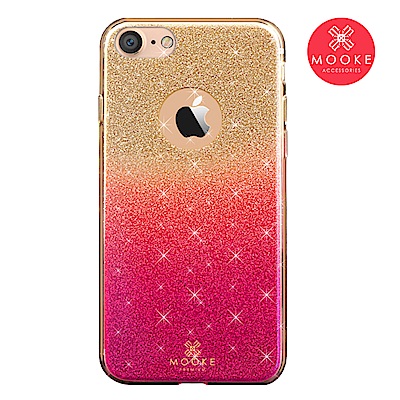 Mooke iPhone 7/8 璀璨琉璃保護殼-櫻桃紅