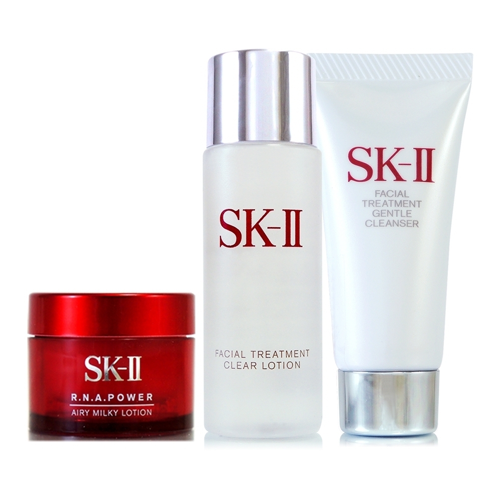 *SK-II RNA超肌能緊緻活膚霜15g+亮采化妝水30ml+全效活膚潔面乳20g(正統公司貨)