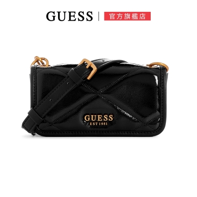 【GUESS】經典縫線LOGO斜背包-兩色任選