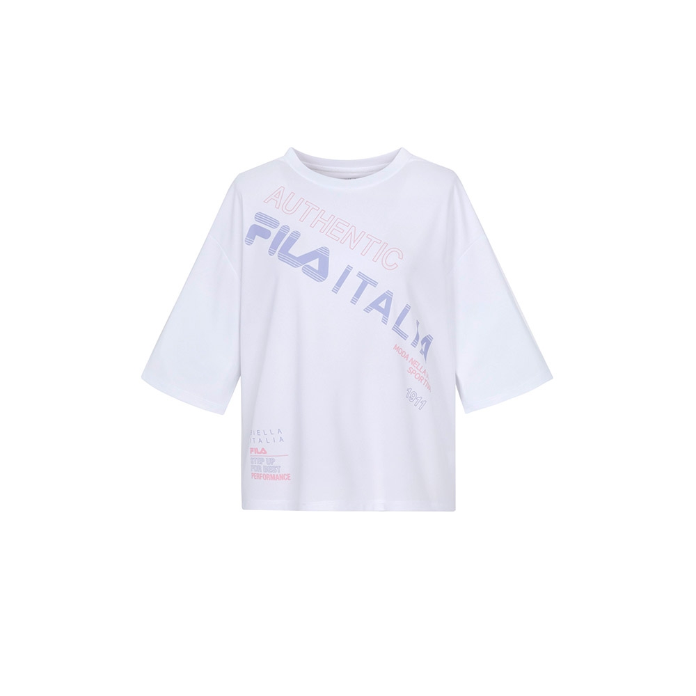 FILA 女抗UV吸濕排汗短袖T恤-白色 5TEX-5313-WT