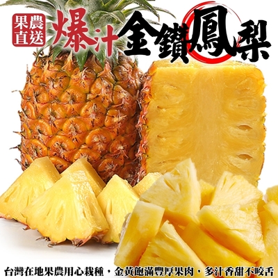 【天天果園】台灣爆汁金鑽鳳梨大顆8支(每支約1000g)