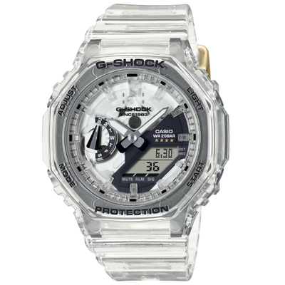 CASIO 卡西歐 G-SHOCK 40週年限定 獨特透視錶面 半透明 人氣雙顯 GMA-S2140RX-7A_42.9mm