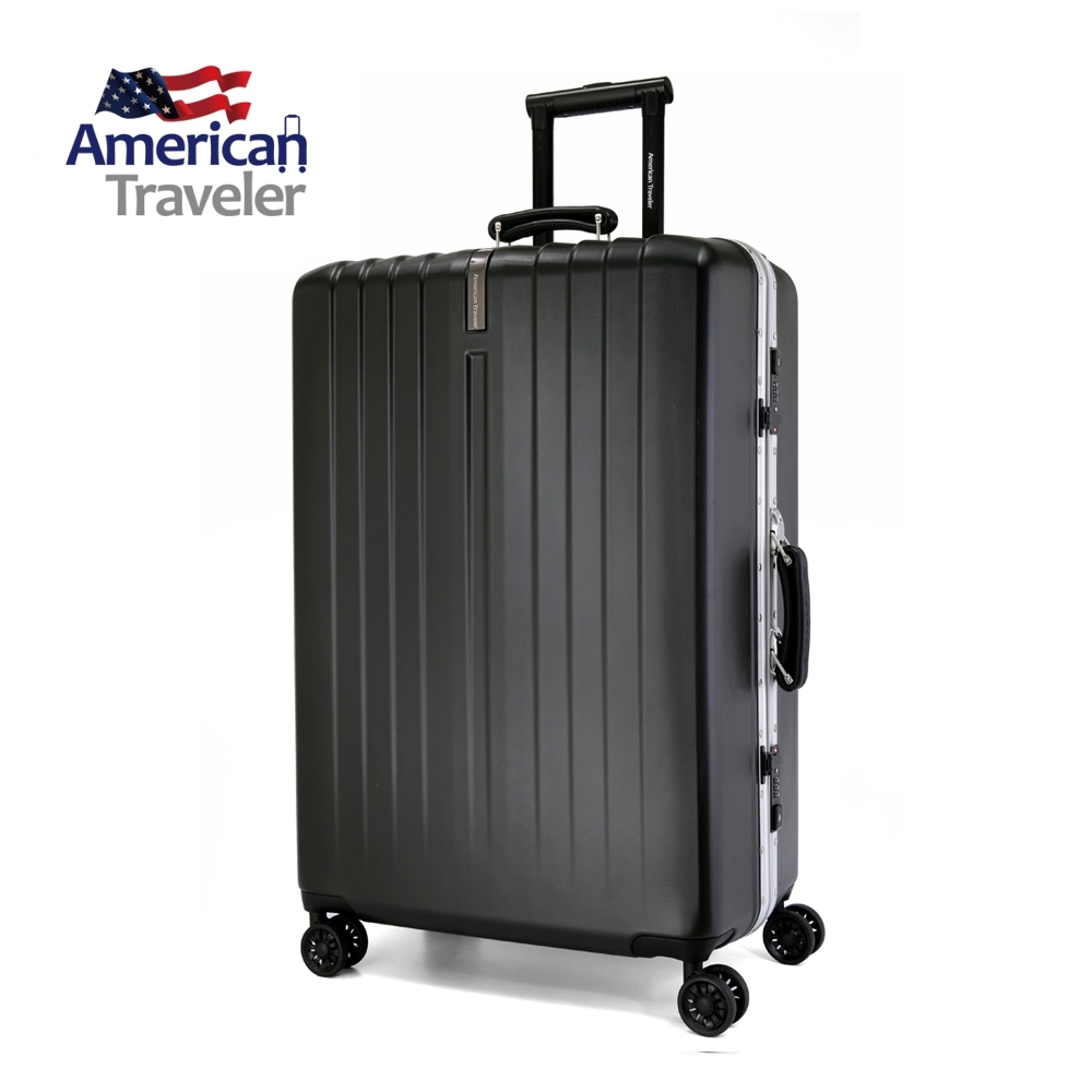 【American Traveler】26吋 柏林鋁框系列- 耐衝擊超輕大容量 (消光黑)