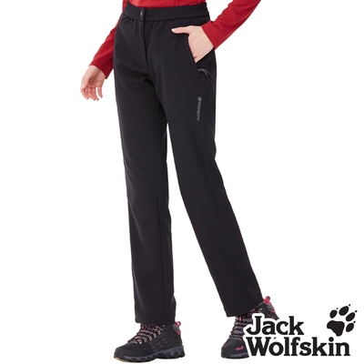 Jack wolfskin飛狼 女 修身直筒休閒長褲 細緻內磨毛保暖 登山褲『黑色』