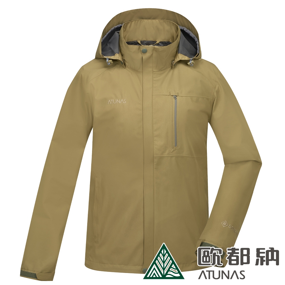 【ATUNAS 歐都納】男款GORE-TEX PACLITE PLUS 防水透氣單件式外套A1GTDD01M松綠/輕量防風風衣/休閒旅遊穿搭