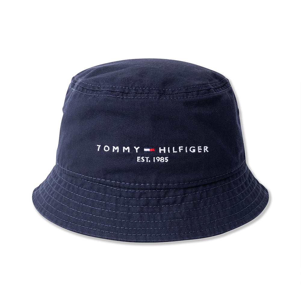 TOMMY 熱銷刺繡文字Logo漁夫帽-深藍色