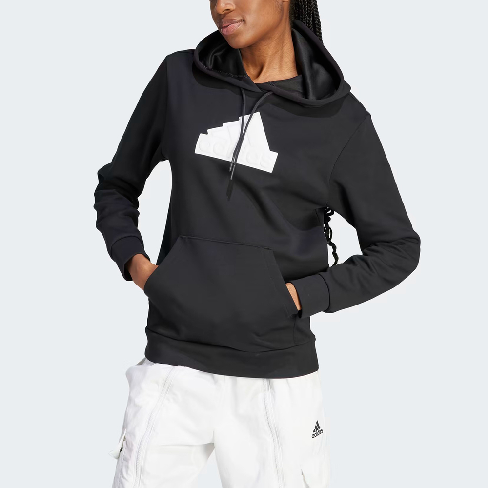 Adidas W FI BOS Hoodie [IM4874] 女 連帽 長袖 上衣 運動 訓練 休閒 舒適 黑白