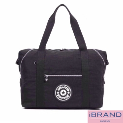 iBrand 輕盈素色防潑水尼龍側背旅行袋(多色任選)