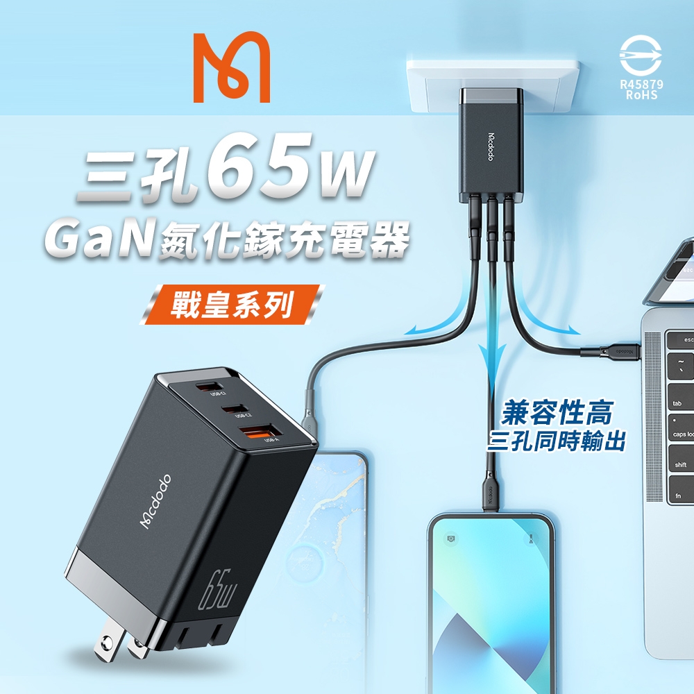 【MCDODO麥多多】戰皇系列 65W GaN氮化鎵充電器/充電頭/快充頭