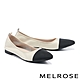 平底鞋 MELROSE 都會時髦質感撞色牛皮尖頭娃娃平底鞋－米 product thumbnail 1