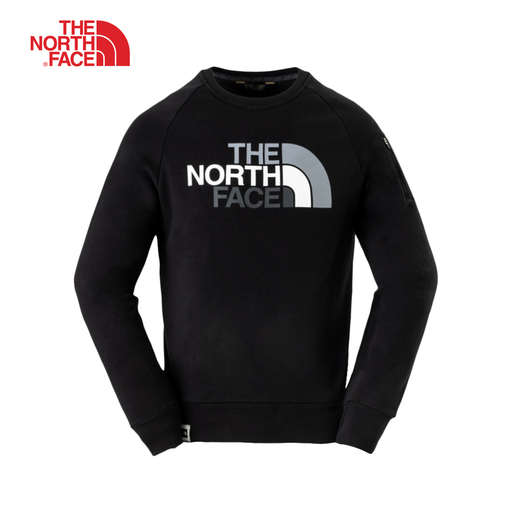 The North Face北面男女通用款黑色羅紋長袖上衣｜3L6UJK31