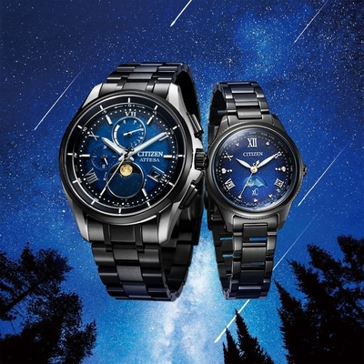 CITIZEN 星辰 星空藍 限量 鈦 光動能電波情侶手錶 對錶 母親節禮物 送禮推薦 BY1007-60L+EE1007-75L