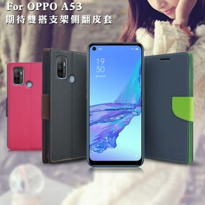 台灣製造 MyStyle OPPO A53 期待雙搭支架側翻皮套