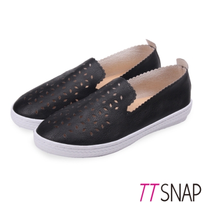 (換季出清美鞋)TTSNAP懶人鞋-MIT雷射雕花平底洞洞鞋 黑