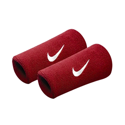 Nike 護腕 Swoosh Doublewide Wristbands 紅 白 棉質 吸汗 運動 訓練 護具 NNN0560-1OS