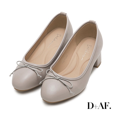 D+AF 4D氣墊中跟芭蕾娃娃鞋＊灰