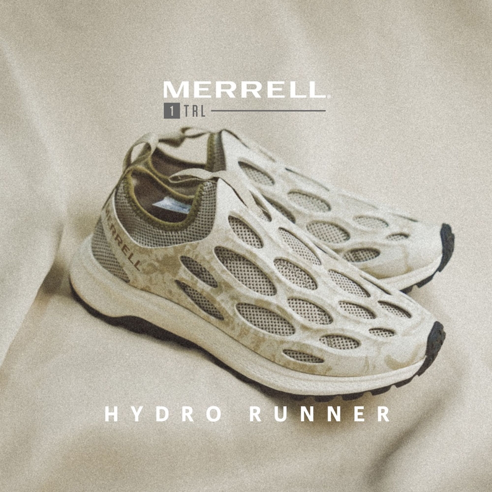 Merrell 戶外鞋Hydro Runner 男鞋奶茶象牙白大理石紋異形鞋休閒鞋洞洞