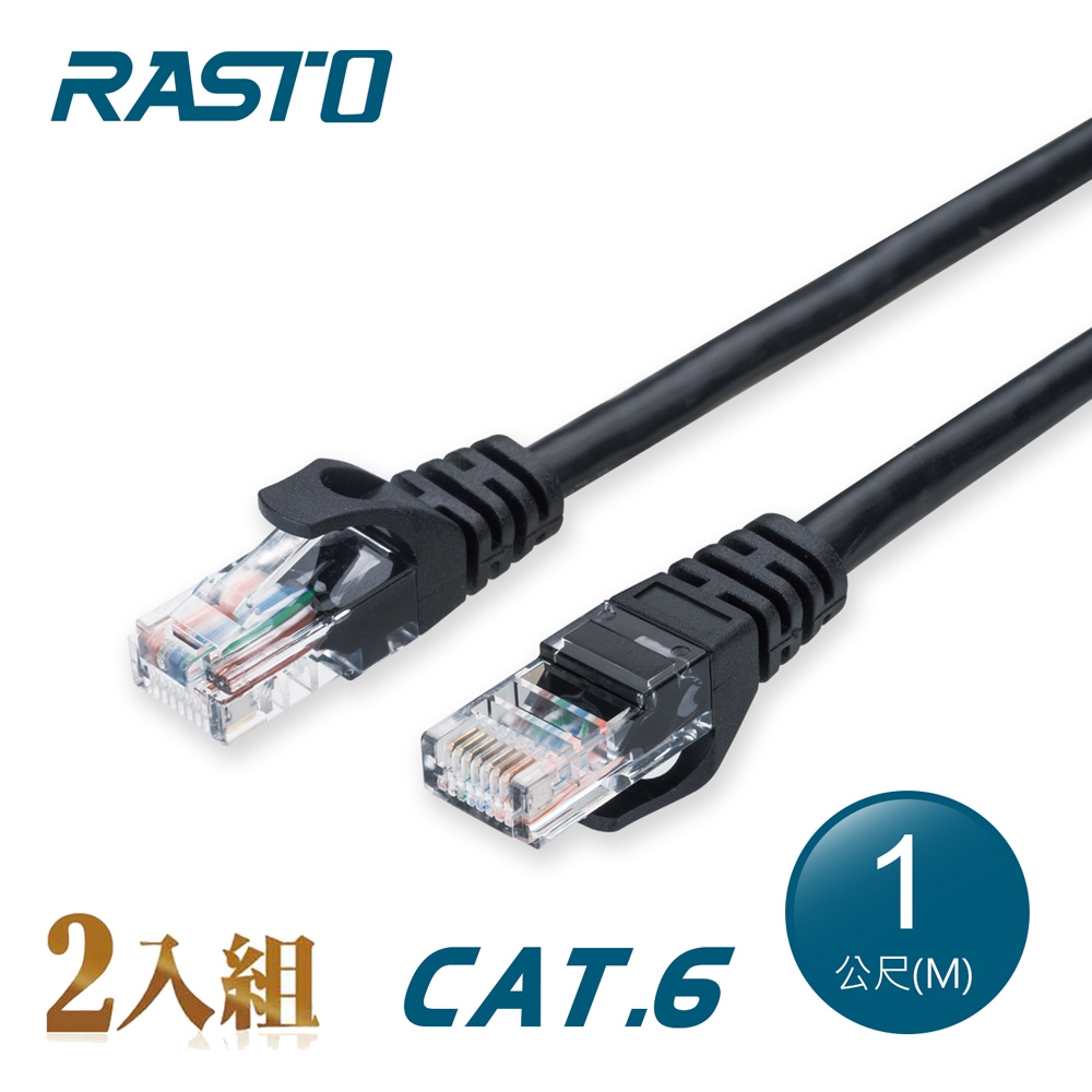 【二入組】RASTO REC3 超高速 Cat6 傳輸網路線-1M