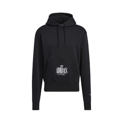 adidas 帽T Originals Logo Hoodie 男款 愛迪達 刷毛 寬鬆  可調式帽緣 黑 白 H32327