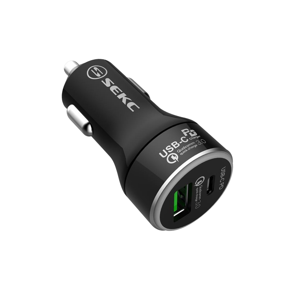 【SEKC】PD USB-C + QC 3.0 (45W) 車充2孔極速充電器